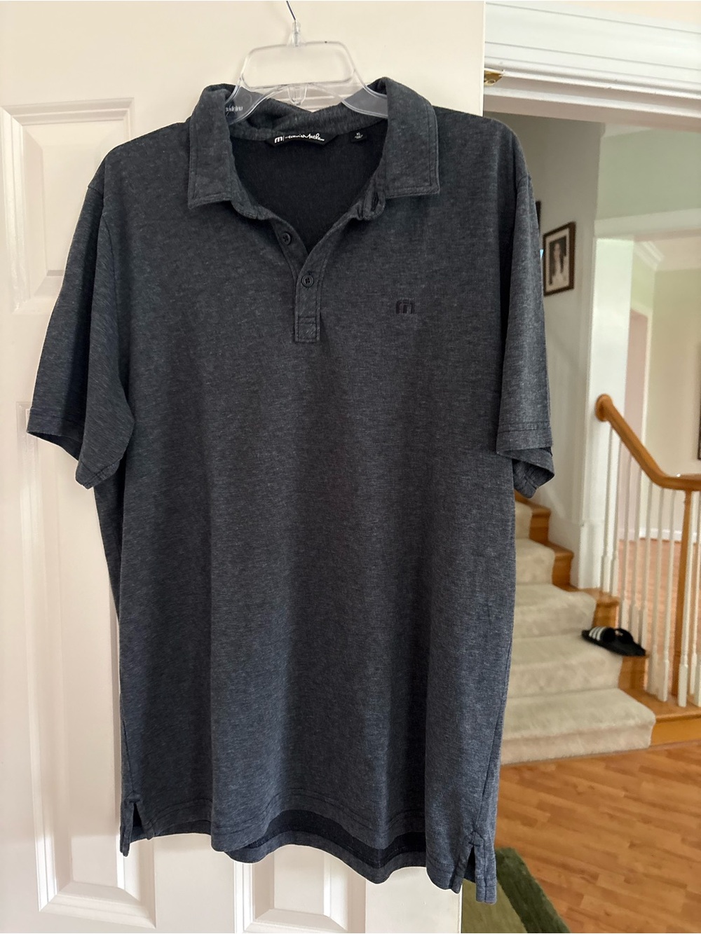 Travis Mathew Dark Charcoal Short Sleeve Polo
